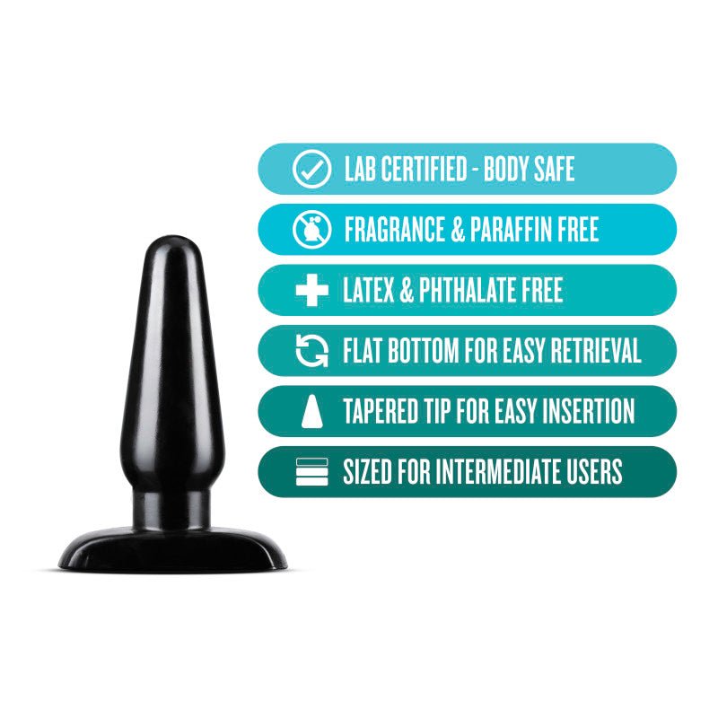 Buy Anal Adventures Basic Anal Plug - Medium - Black 12 cm Butt Plug – Naughtyhut NZ sex toys online. Discreet delivery & top brands.