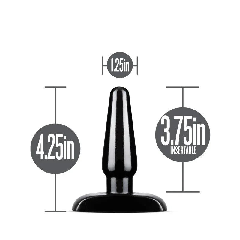 Basic Anal Plug Small dimensions: 4.25in long, 3.75in insertable, 1.25in wide