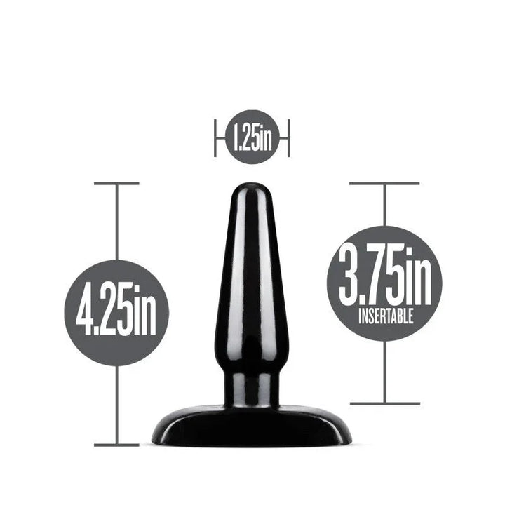 Basic Anal Plug Small dimensions: 4.25in long, 3.75in insertable, 1.25in wide