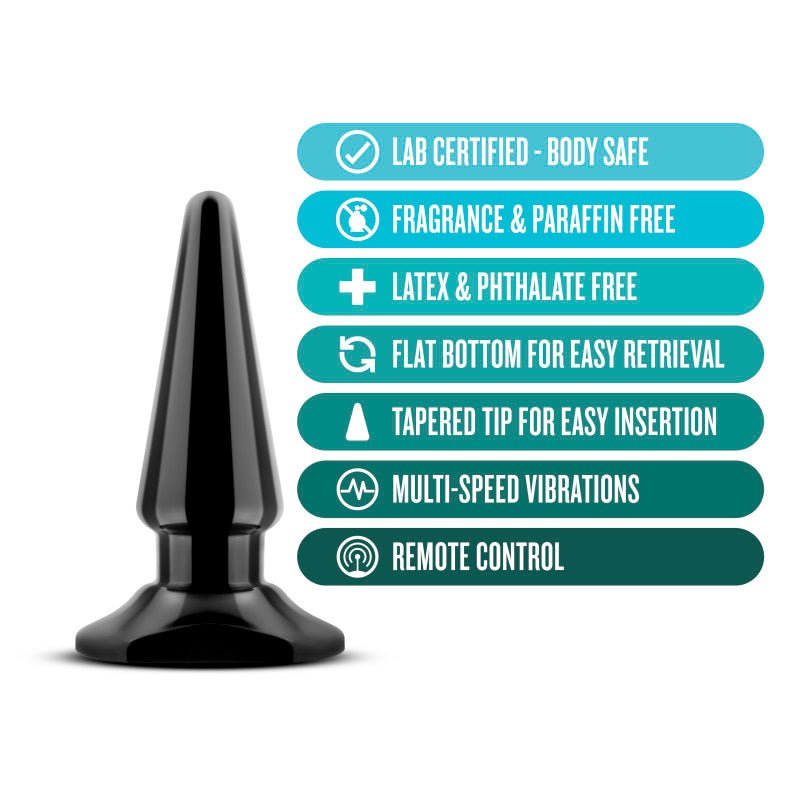 Anal Adventures Basic Vibrating Anal Pleaser - Black 10.1 cm Vibrating Butt Plug – Sex toys NZ by Naughtyhut. Discreet delivery nationwide.