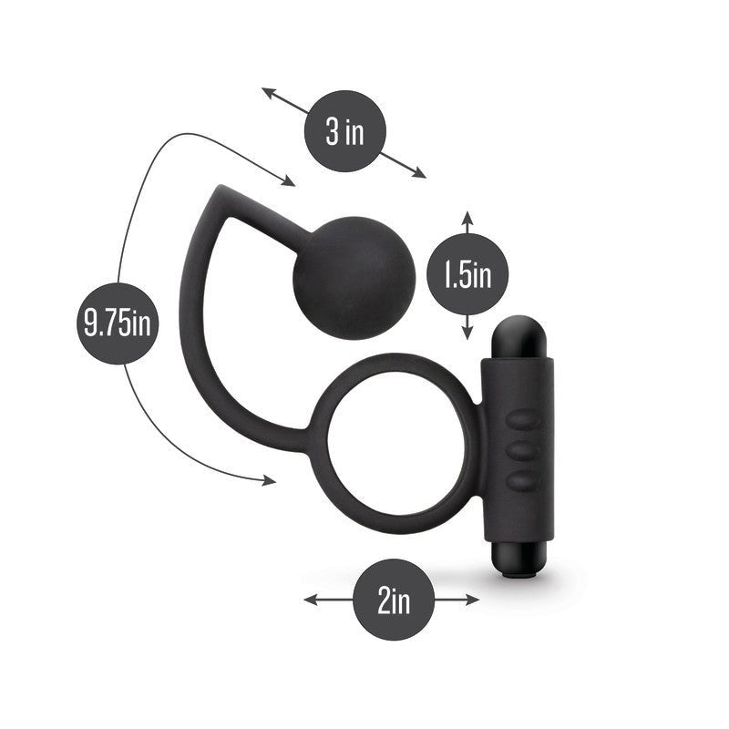Buy Anal Adventures Platinum Anal Ball & Vibrating C - Ring - Black Vibrating Cock Ring with Anal Ball – Naughtyhut NZ sex toys online. Discreet delivery & top brands.