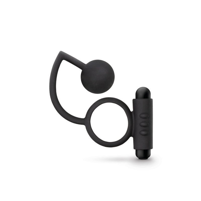 Buy Anal Adventures Platinum Anal Ball & Vibrating C - Ring - Black Vibrating Cock Ring with Anal Ball – Naughtyhut NZ sex toys online. Discreet delivery & top brands.
