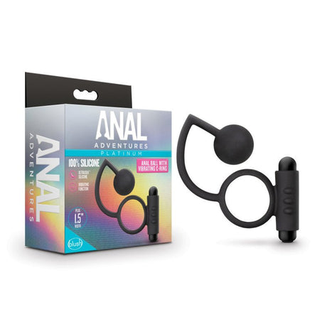 Buy Anal Adventures Platinum Anal Ball & Vibrating C - Ring - Black Vibrating Cock Ring with Anal Ball – Naughtyhut NZ sex toys online. Discreet delivery & top brands.