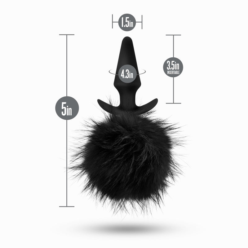 Buy Anal Adventures Platinum Rabbit Tail Plug - Black 10 cm Butt Plug with Bunny Tail – Naughtyhut NZ sex toys online. Discreet delivery & top brands.