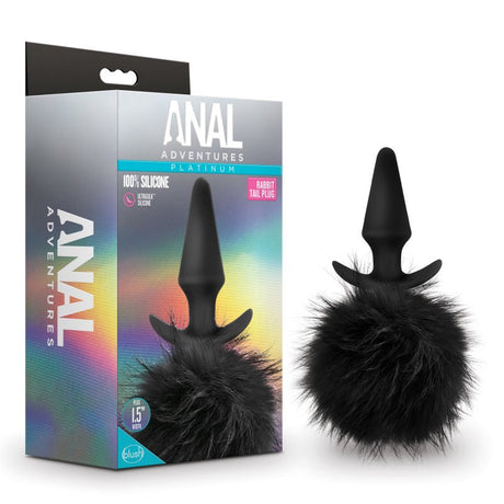 Buy Anal Adventures Platinum Rabbit Tail Plug - Black 10 cm Butt Plug with Bunny Tail – Naughtyhut NZ sex toys online. Discreet delivery & top brands.