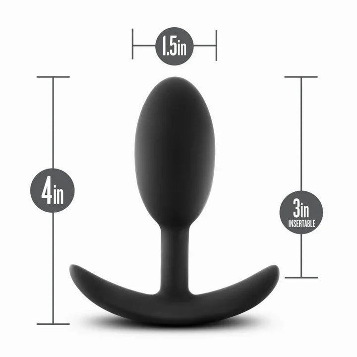 Vibra Slim Plug Medium dimensions: 4in long, 3in insertable, 1.5in wide