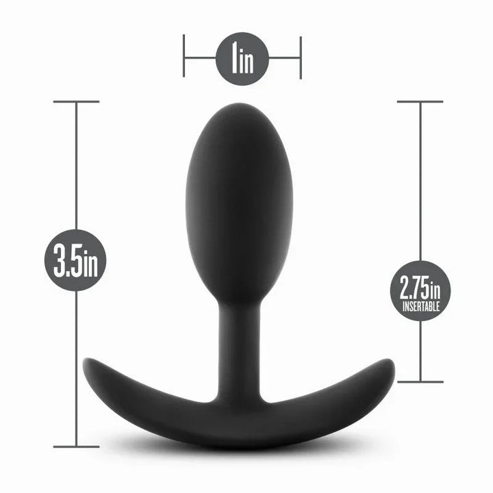 Vibra Slim Plug Small dimensions: 3.5in long, 2.75in insertable, 1in wide