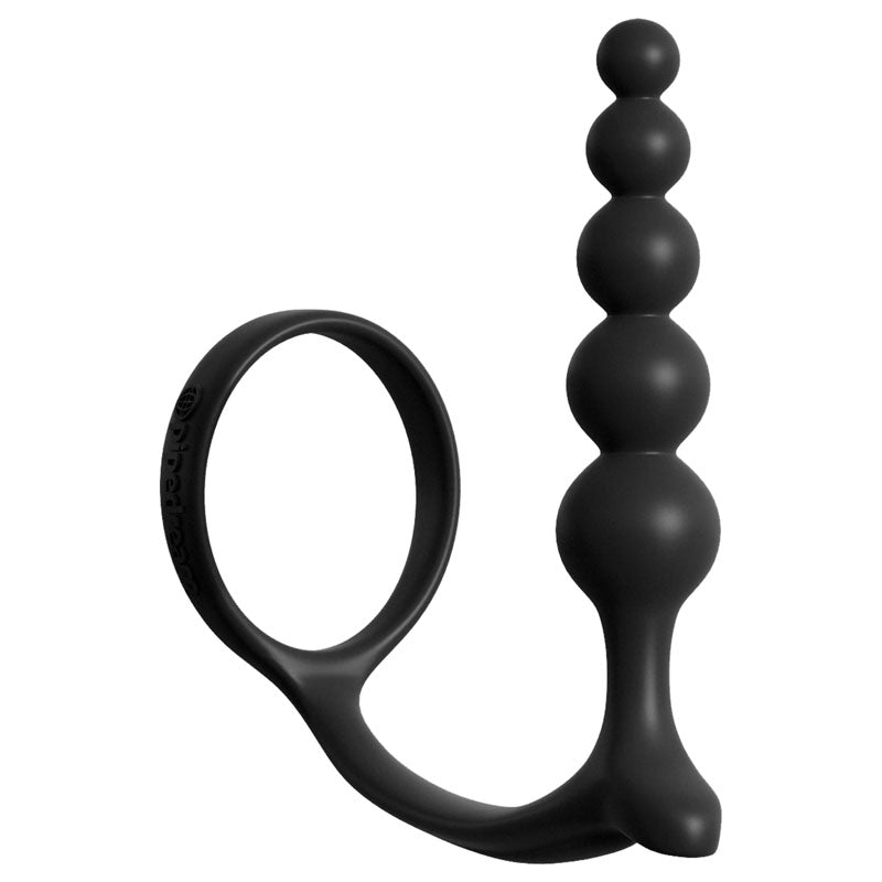 Anal Fantasy Collection Ass - Gasm Cockring Anal Beads - Black Cock Ring with Anal Plug – Sex toys NZ by Naughtyhut. Discreet delivery nationwide.