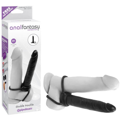 Buy Anal Fantasy Collection Double Trouble - Black 13.1 cm (5.25'') Anal Dong & Cock Ring – Naughtyhut NZ sex toys online. Discreet delivery & top brands.