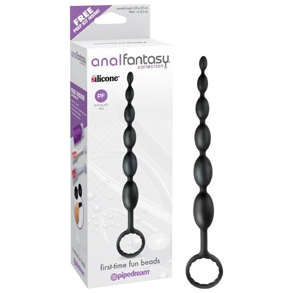 Anal Fantasy Collection First - Time Fun Beads - Black 21 cm (8.25'') Anal Beads – Sex toys NZ by Naughtyhut. Discreet delivery nationwide.