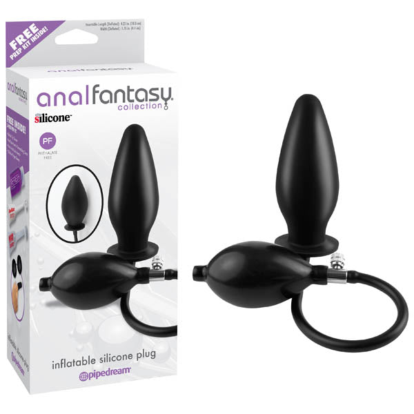 Anal Fantasy Collection Inflatable Silicone Plug - Black 10.8 cm (4.25'') Inflatable Butt Plug – Sex toys NZ by Naughtyhut. Discreet delivery nationwide.
