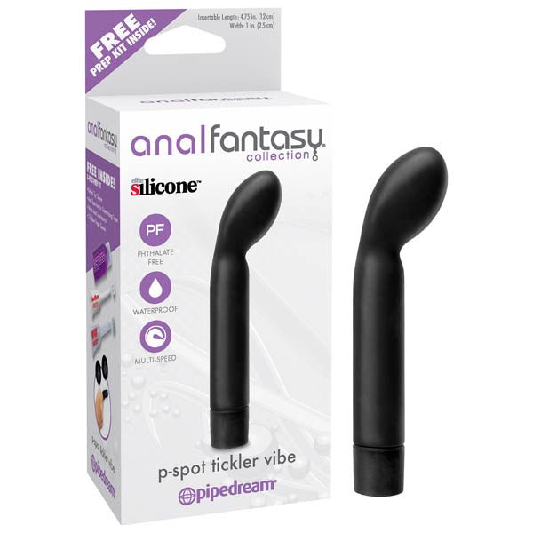 Anal Fantasy Collection P - spot Tickler Vibe - Black 12 cm (4.75'') Prostate Vibrator – Sex toys NZ by Naughtyhut. Discreet delivery nationwide.