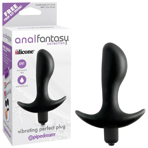 Anal Fantasy Collection Vibrating Perfect Plug - Black 9 cm (3.5'') Vibrating Butt Plug – Sex toys NZ by Naughtyhut. Discreet delivery nationwide.