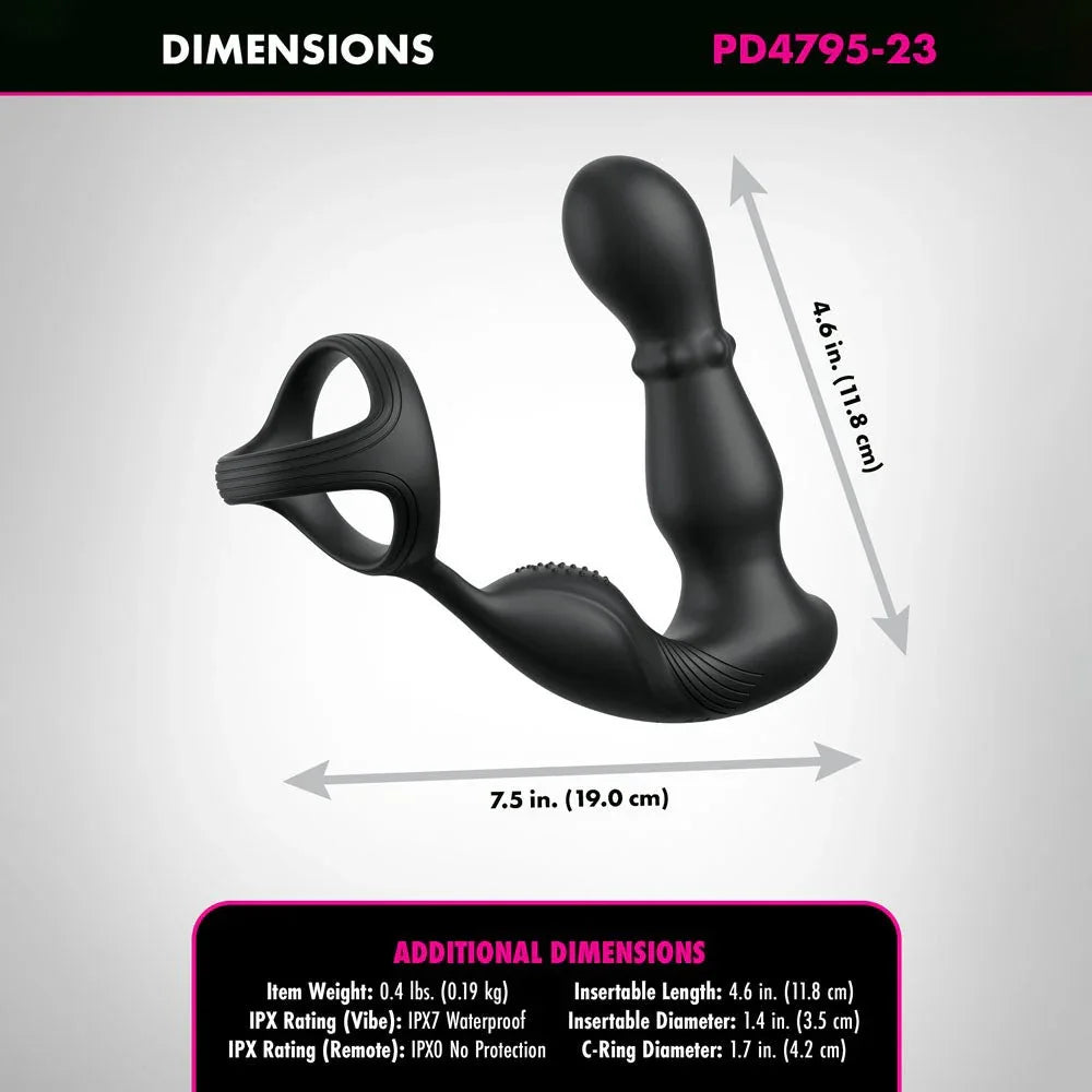 Slide & Glide dimensions: 7.5 inches overall, 4.6 inch insertable, 1.7 inch C-ring