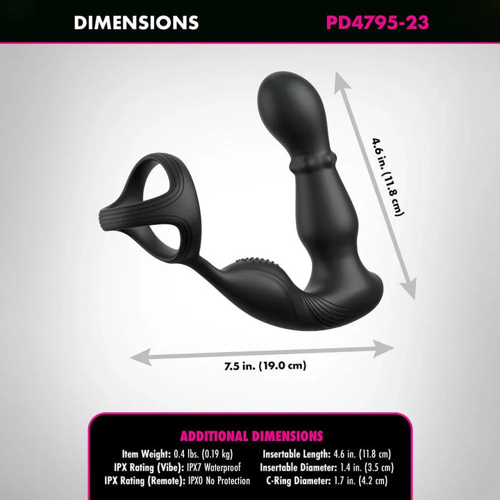 Slide & Glide dimensions: 7.5 inches overall, 4.6 inch insertable, 1.7 inch C-ring