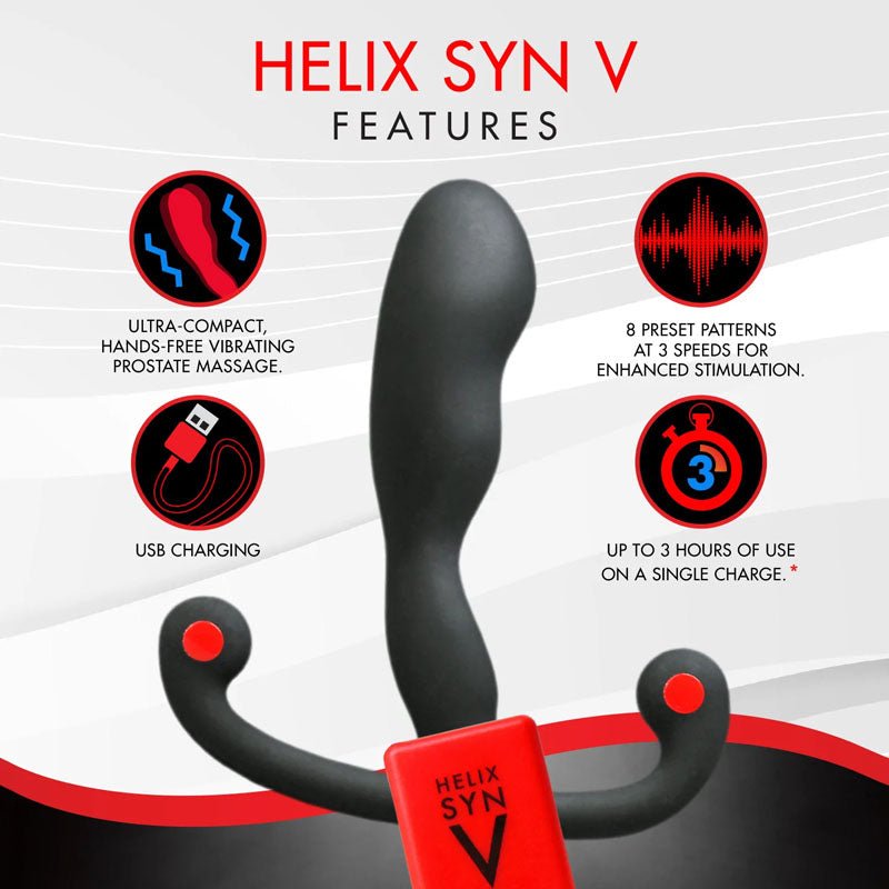 Aneros Helix Syn V - Black USB Rechargeable Vibrating Prostate Massager – Sex toys NZ by Naughtyhut. Discreet delivery nationwide.