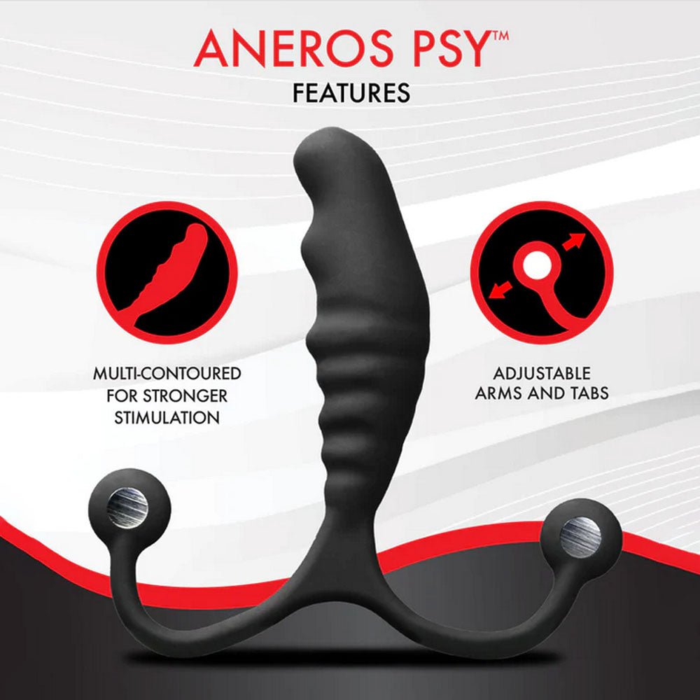 Aneros PSY - Black Prostate Massager with Flexible Arms – Sex toys NZ by Naughtyhut. Discreet delivery nationwide.