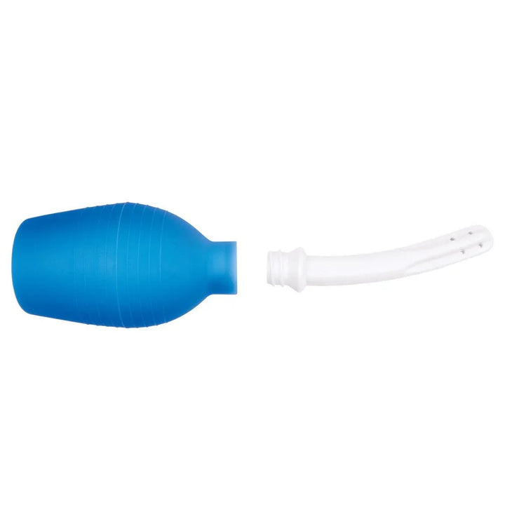 AquaClean Medical Grade douche with the white nozzle detached from the blue bulb