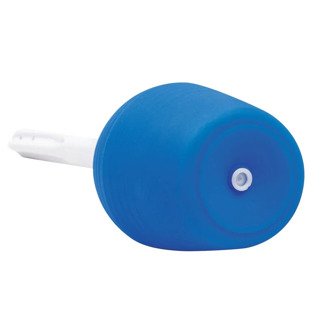 AquaClean Medical Grade douche seen end on, the one-way valve set into the bulb base