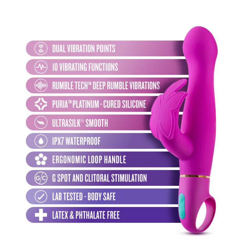 Buy Aria Naughty AF - Plum 18.4 cm Butterfly Vibrator – Naughtyhut NZ sex toys online. Discreet delivery & top brands.