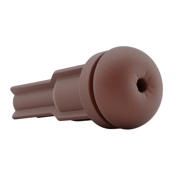 Autoblow AI Ultra anus sleeve in Brown, mounted view from the front