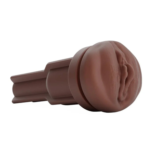 Autoblow AI Ultra vagina sleeve in Brown, front view of the opening