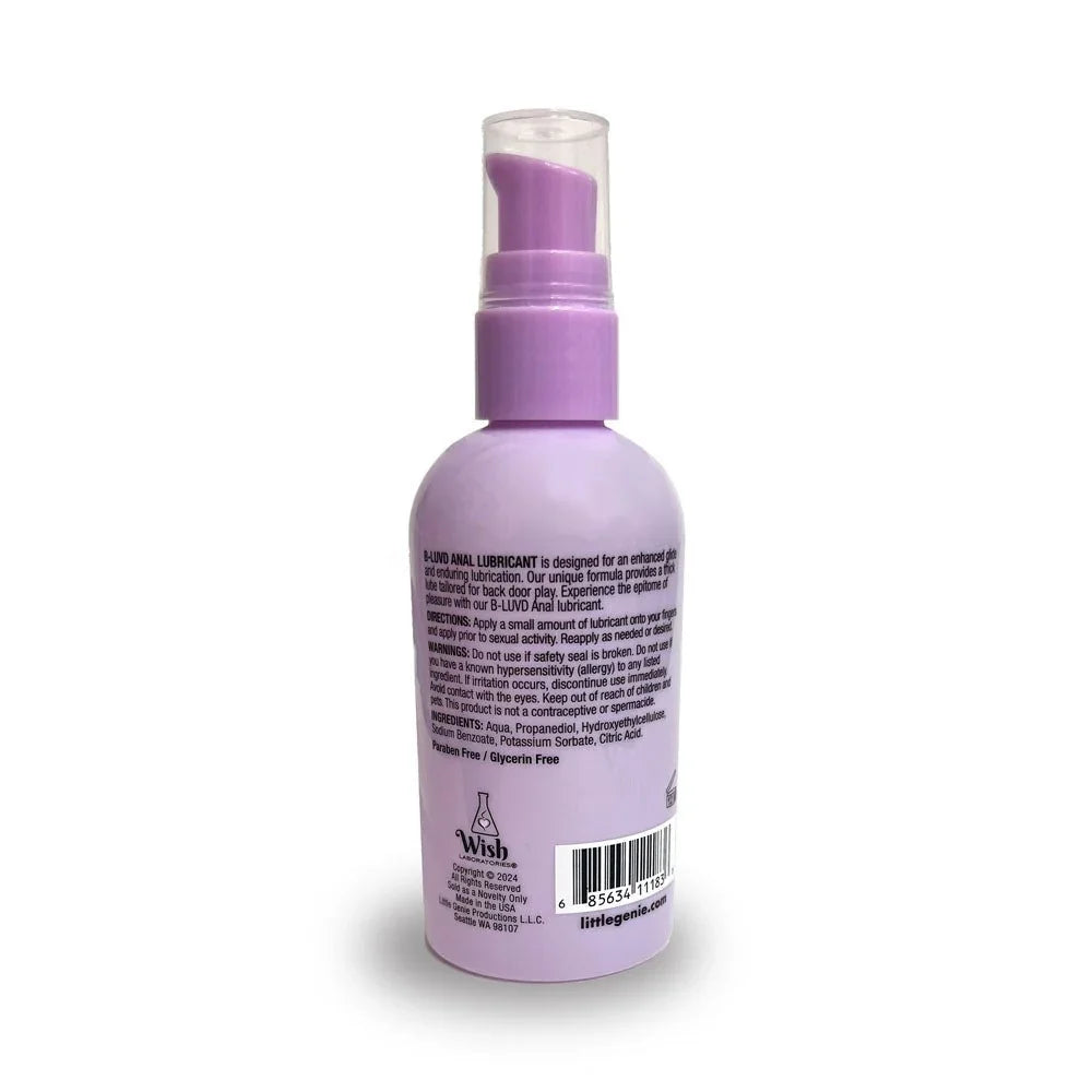 B - LUVD Anal Lubricant - Water Based Gel Anal Lubricant - 118 ml Bottle – Sex toys NZ by Naughtyhut. Discreet delivery nationwide.