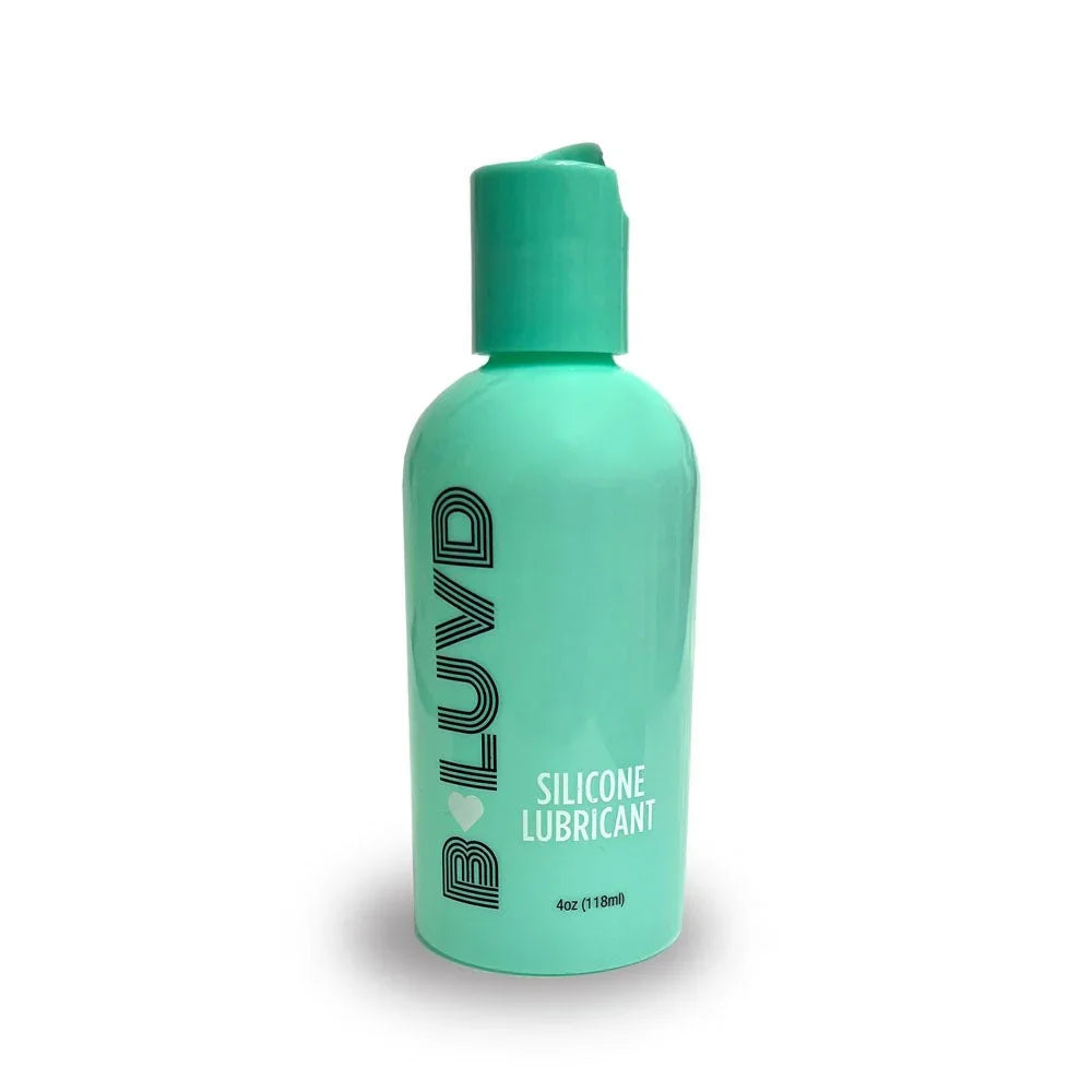 B-LUVD Silicone Lubricant, mint green 118 ml flip-top bottle standing upright
