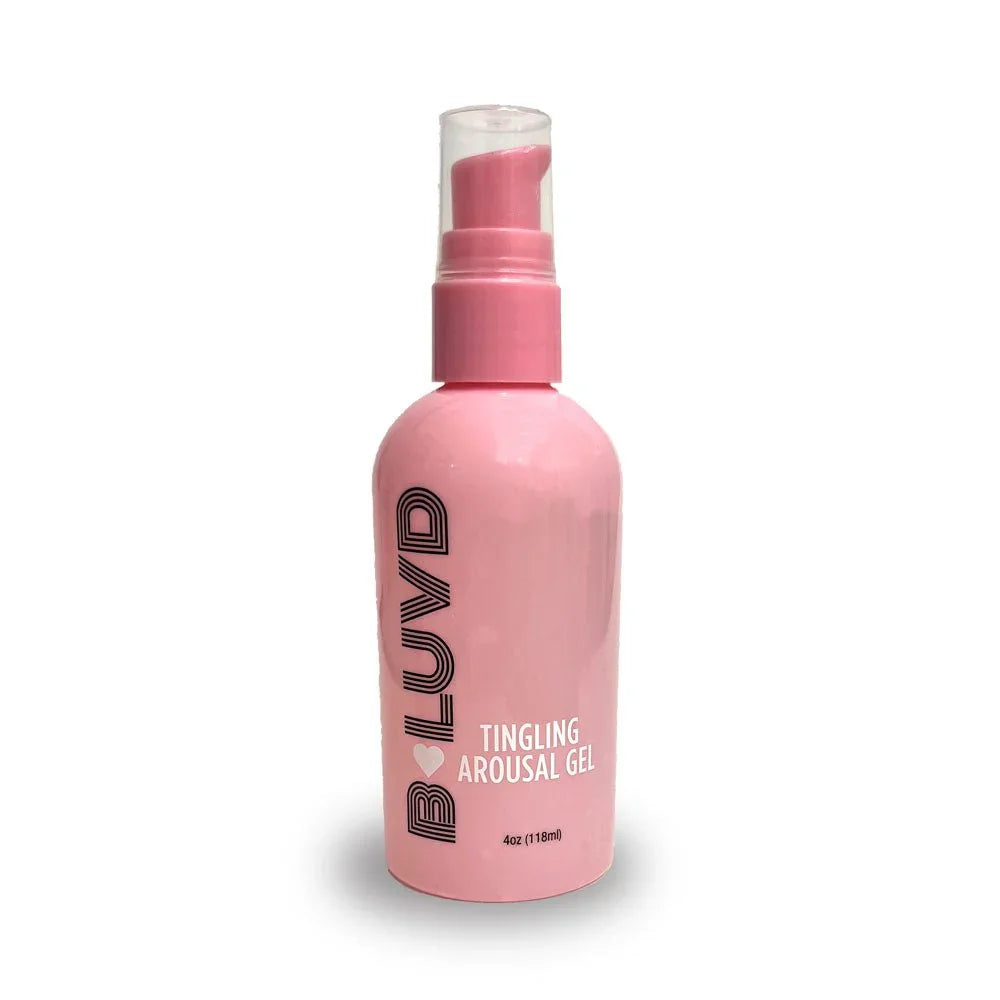 B-LUVD Tingling Arousal Gel, pink 118 ml pump bottle, front label facing out