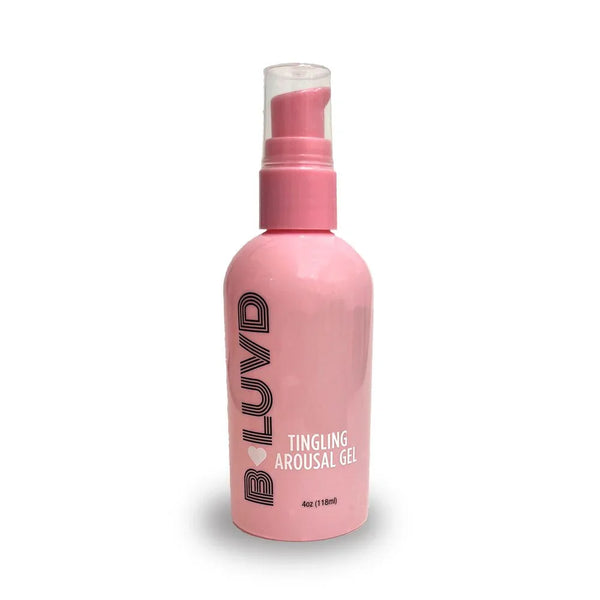 B-LUVD Tingling Arousal Gel, pink 118 ml pump bottle, front label facing out