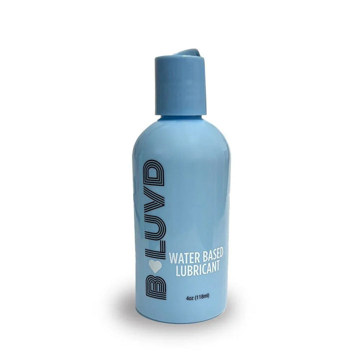 B-LUVD Water Based Lubricant, blue 118 ml flip-top bottle, front label facing out
