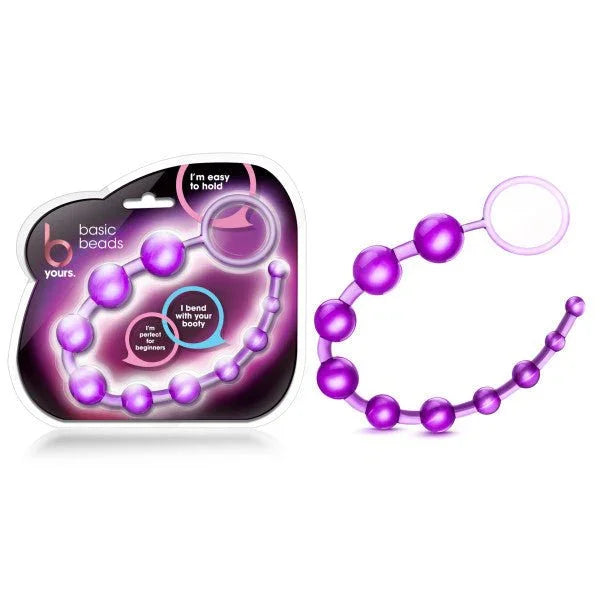 B Yours Basic Beads in purple, graduated bead strand with pull ring and blister pack
