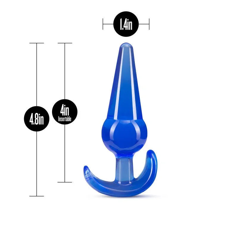 B Yours Large Anal Plug dimensions: 4.8in long, 4in insertable, 1.4in wide