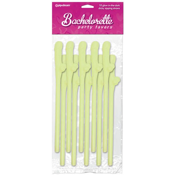 Bachelorette Party Favors - Dicky Sipping Straws - Glow in the Dark Straws - Set of 10 – Sex toys NZ by Naughtyhut. Discreet delivery nationwide.