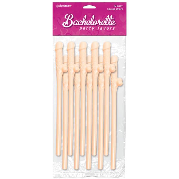Buy Bachelorette Party Favors - Dicky Sipping Straws - Flesh Straws - Set of 10 – Naughtyhut NZ sex toys online. Discreet delivery & top brands.