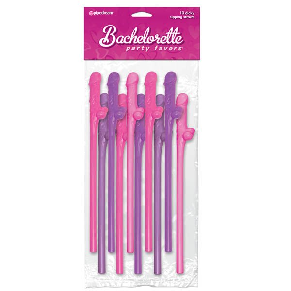 Bachelorette Party Favors - Dicky Sipping Straws - Coloured Straws - Set of 10 – Sex toys NZ by Naughtyhut. Discreet delivery nationwide.