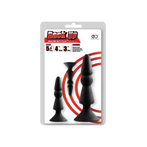 Buy Back Up 3 in 1 Tiered Kit - Black – Naughtyhut NZ sex toys online. Discreet delivery & top brands.