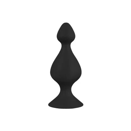 Back Up Gourd 5 inch butt plug in Black, front view on white