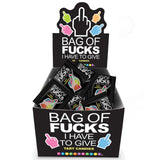 Buy Bag Of Fucks I Have To Give - Display - Fruit Flavoured Lollies - Counter Display of 100 Mini Packs – Naughtyhut NZ sex toys online. Discreet delivery & top brands.