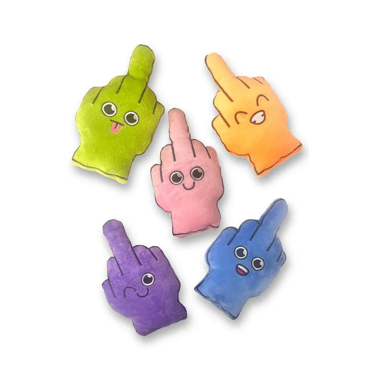 Bag Of Fucks mini plush fingers in green, pink, orange, purple and blue, set of 5