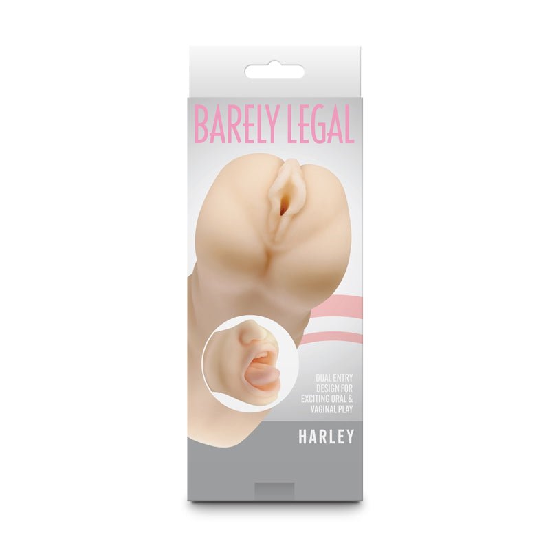 Buy Barely Legal - Harley - Flesh Dual Ended Vagina & Mouth Stroker – Naughtyhut NZ sex toys online. Discreet delivery & top brands.