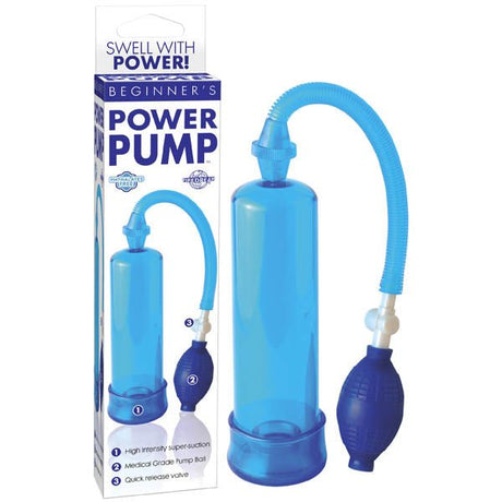 Buy Beginner's Power Pump - Blue Penis Pump – Naughtyhut NZ sex toys online. Discreet delivery & top brands.