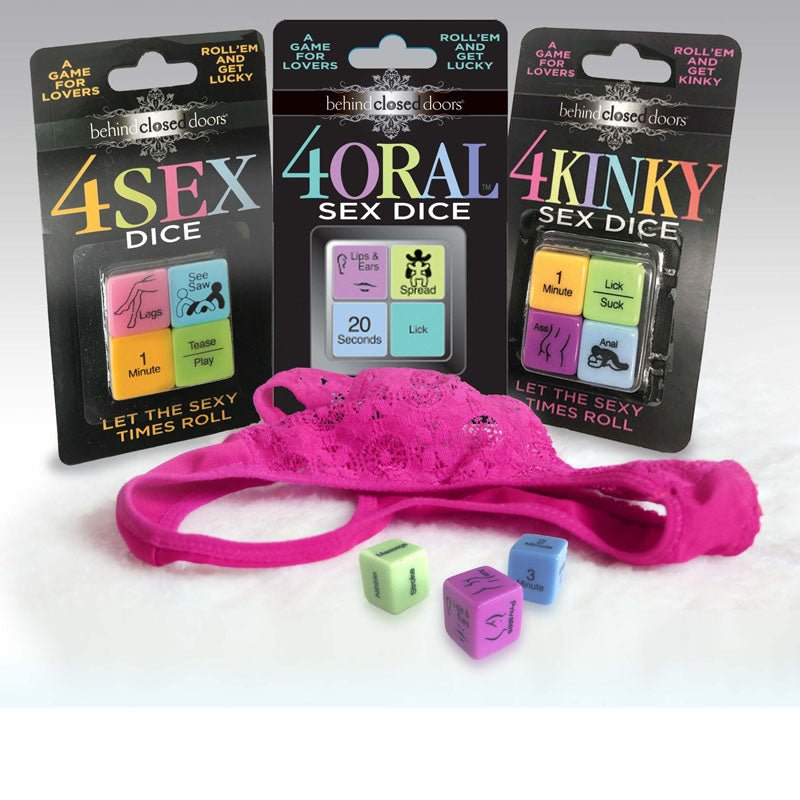 Buy Behind Closed Doors - 4 Kinky Sex Dice - Dice Game for Couples – Naughtyhut NZ sex toys online. Discreet delivery & top brands.