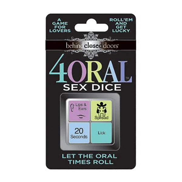 Behind Closed Doors 4Oral Sex Dice, blister pack with four pastel dice