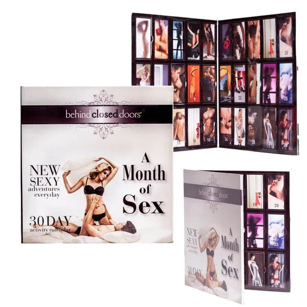 Behind Closed Doors A Month of Sex, 30-day activity calendar shown open and closed