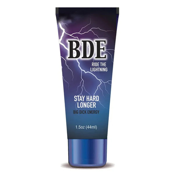 Big Dick Energy Stay Hard Longer, purple and blue 44 ml tube with lightning artwork