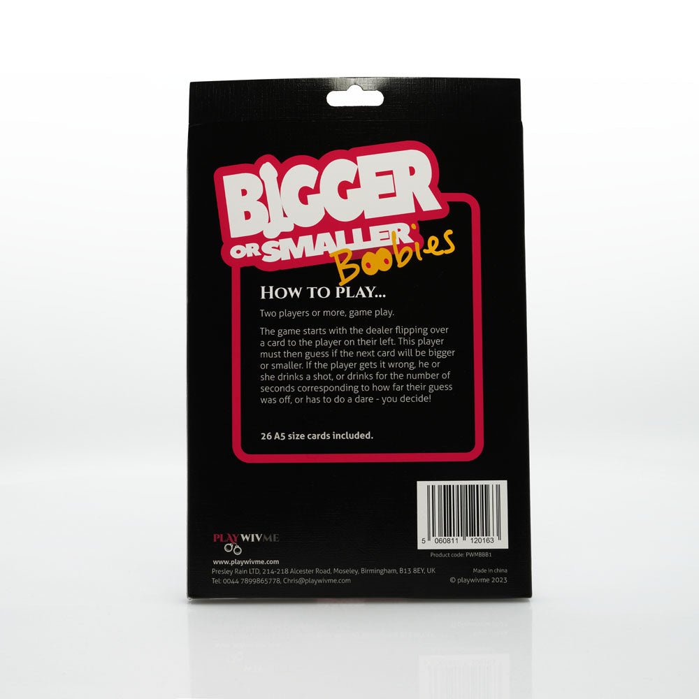 Buy Bigger or Smaller Boobs - Card Game – Naughtyhut NZ sex toys online. Discreet delivery & top brands.