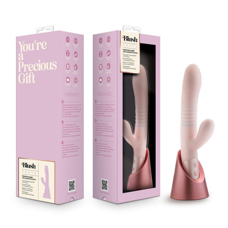 Buy Blush - Fraya - Pink - Pink 24.1 cm USB Rechargeable Thrusting Rabbit Vibrator – Naughtyhut NZ sex toys online. Discreet delivery & top brands.