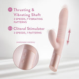 Buy Blush - Fraya - Pink - Pink 24.1 cm USB Rechargeable Thrusting Rabbit Vibrator – Naughtyhut NZ sex toys online. Discreet delivery & top brands.