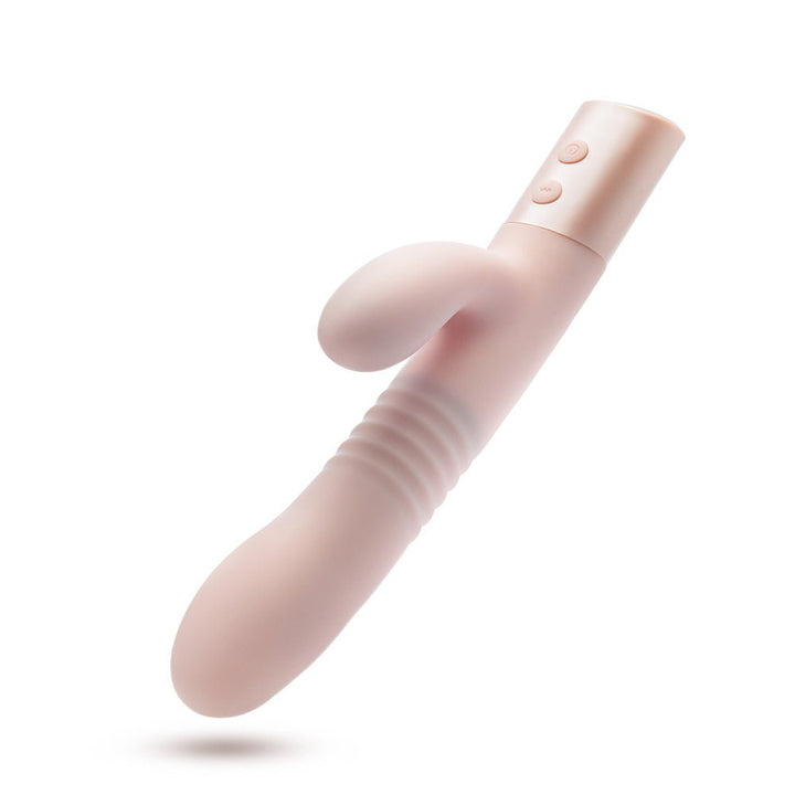 Blush - Fraya - Pink - Pink 24.1 cm USB Rechargeable Thrusting Rabbit Vibrator – Sex toys NZ by Naughtyhut. Discreet delivery nationwide.